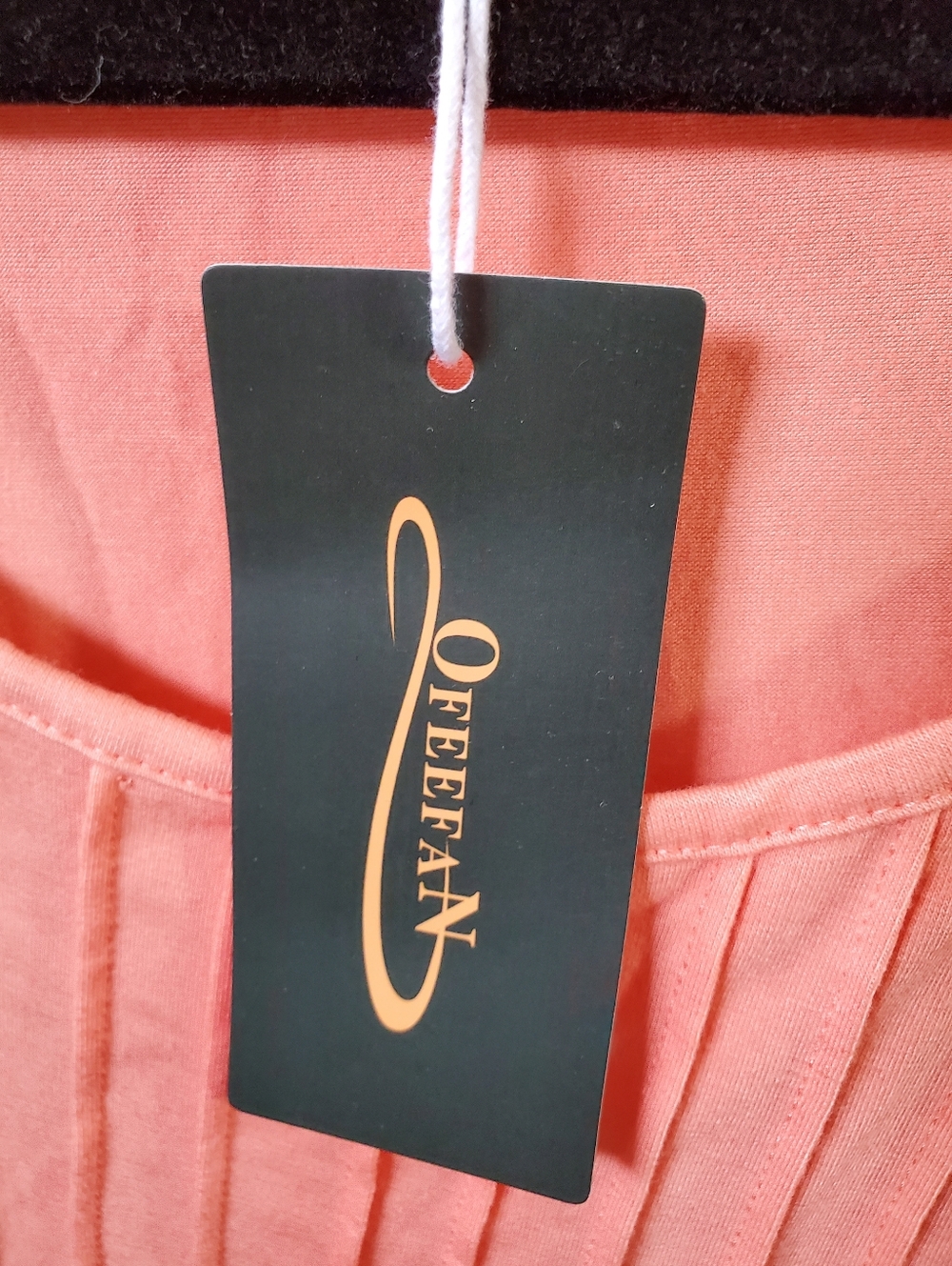 Ofeefan Pleated Front Short Sleeve Womenโs Top - Peach Size XXL - Picture 5 of 9